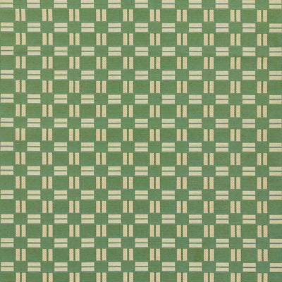 Icon ICN-3 Green Area Rug with beige rectangular motifs in Mid-Century Modern inspired design.