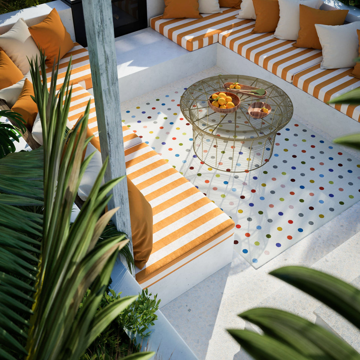 Indoor and outdoor rug collection featuring durable, stylish designs in versatile colors and patterns for patios, decks, and indoor living spaces.
