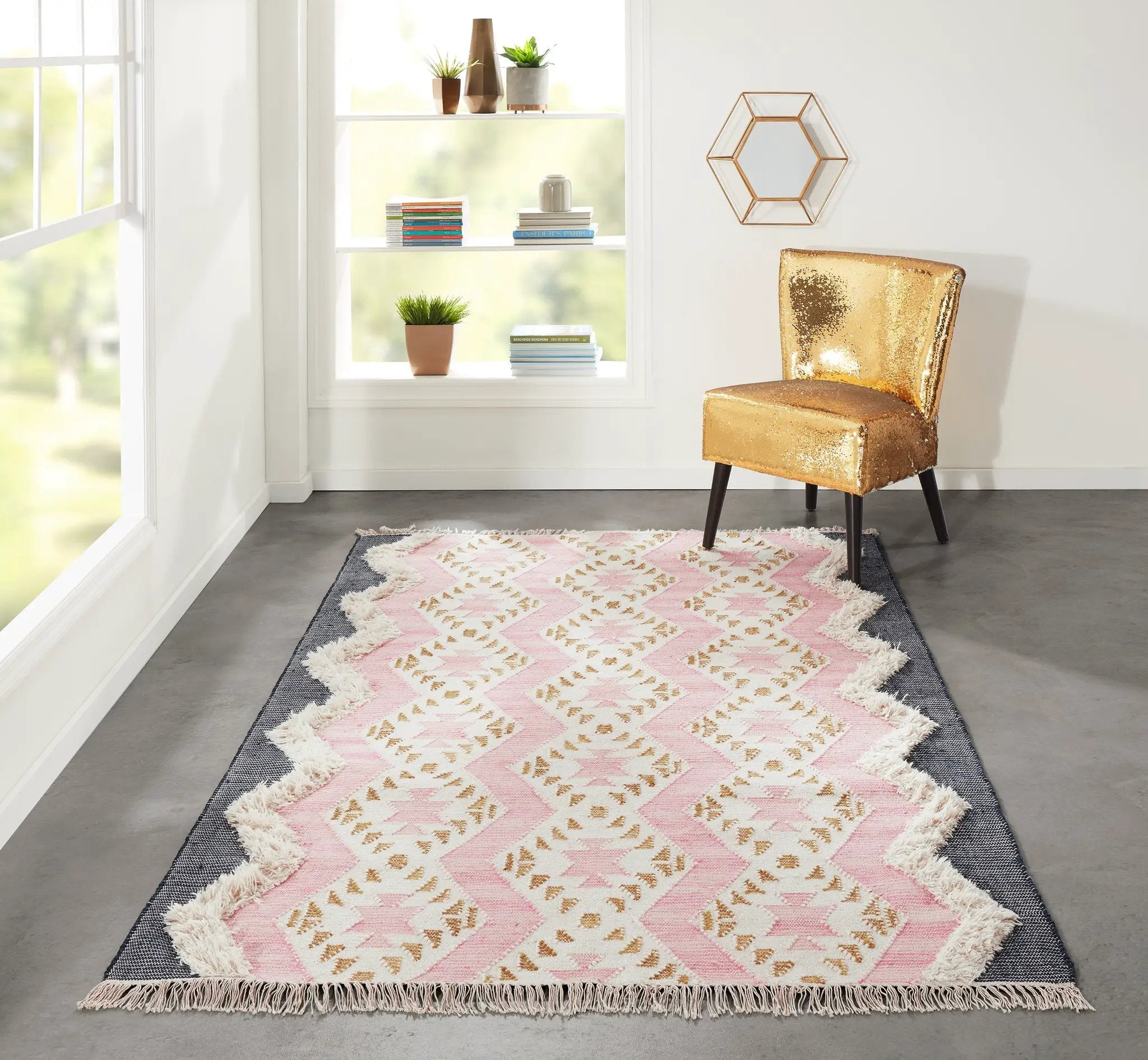Indio IND-1 (Beverly) Pink Area Rug by Novogratz by Momeni