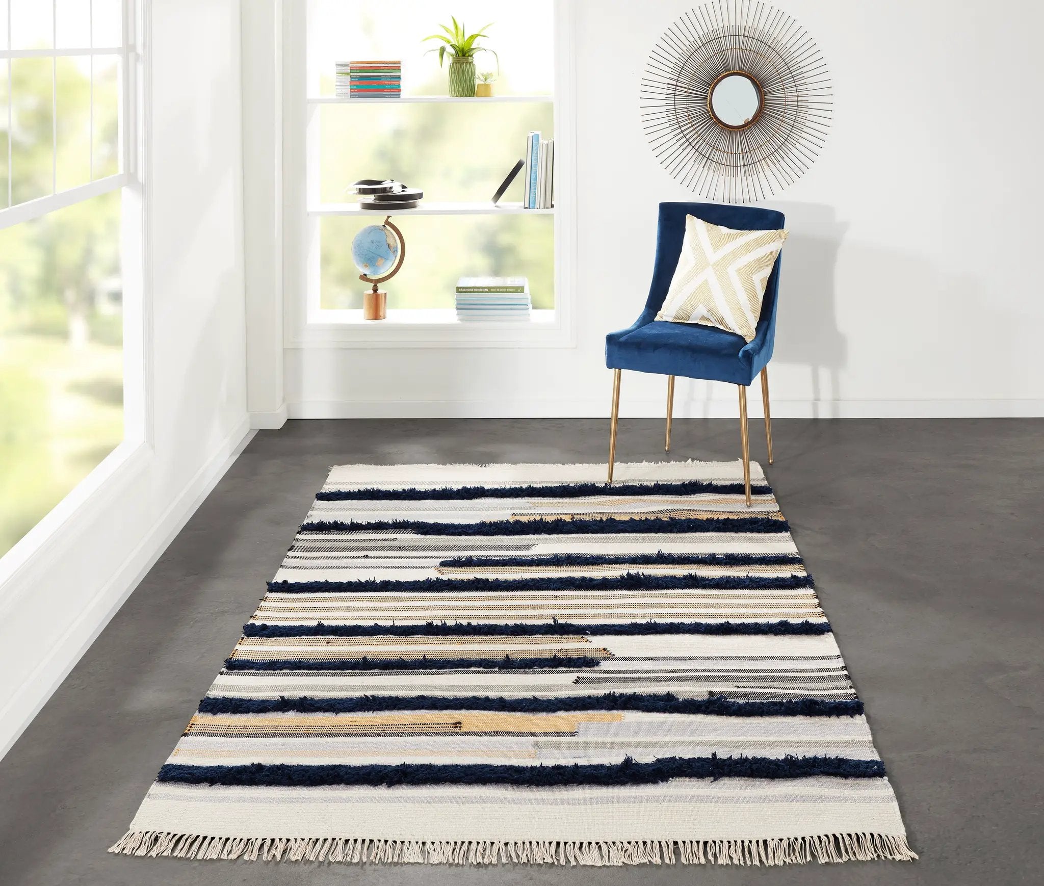 Indio IND-6 (Feliz) Navy Area Rug by Novogratz by Momeni