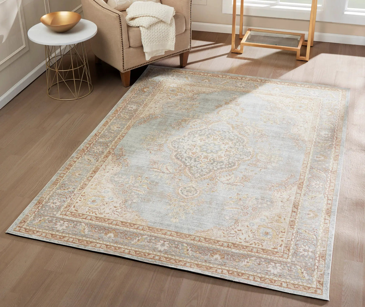 Isabella ISA-1 Blue Area Rug by Momeni