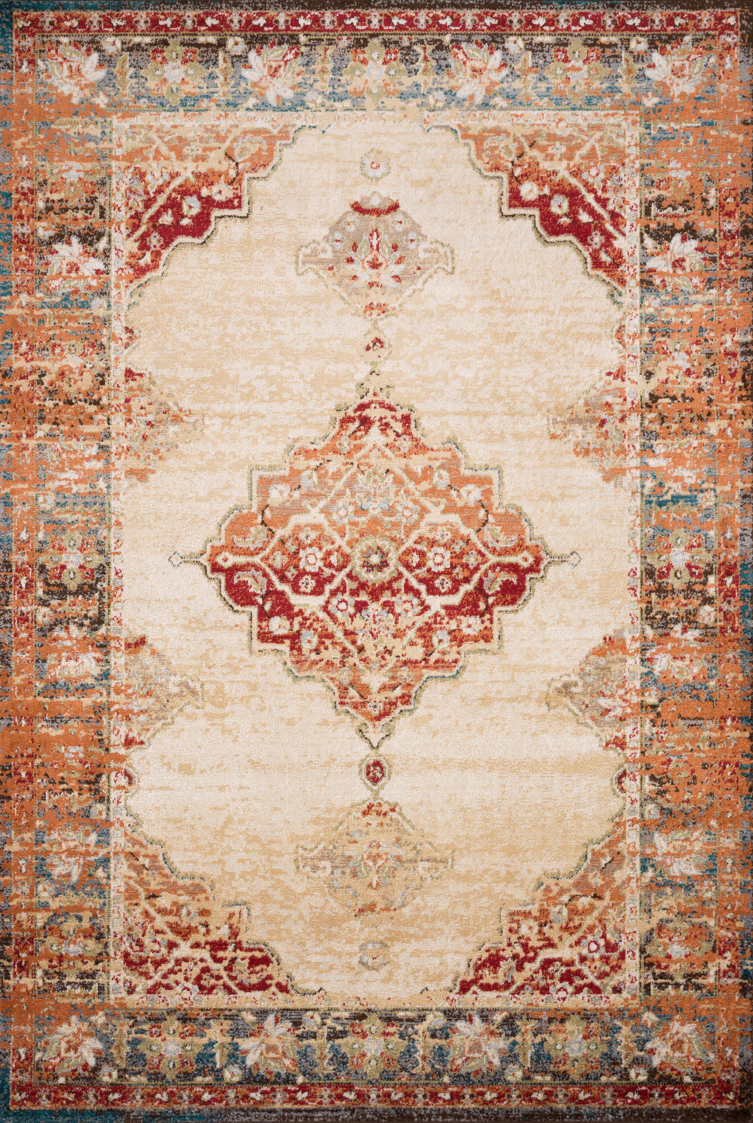 Loloi Isadora ISA-04 Ant. Ivory / Sunset Area Rug