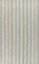 Jango JAN-1 Blue Area Rug, hand woven jute-cotton with white vertical stripe