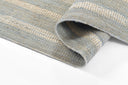 Jango JAN-1 Blue Area Rug, hand woven jute-cotton with white vertical stripe