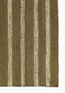 Jango JAN-1 Green Area Rug, natural jute and cotton blend with crisp stripe motif