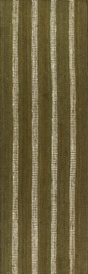 Jango JAN-1 Green Area Rug, natural jute and cotton blend with crisp stripe motif