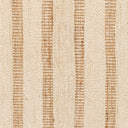 Jango JAN-1 Ivory Area Rug, hand woven jute-cotton with camel-toned stripe accent