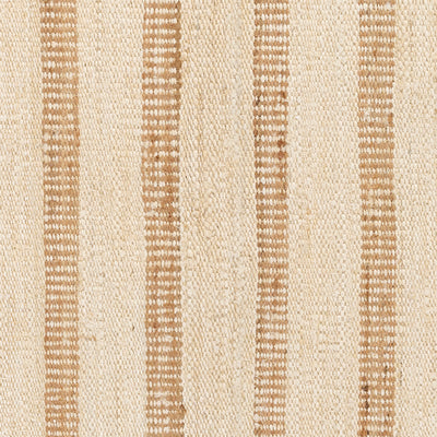 Jango JAN-1 Ivory Area Rug, hand woven jute-cotton with camel-toned stripe accent