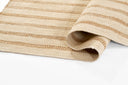 Jango JAN-1 Ivory Area Rug, hand woven jute-cotton with camel-toned stripe accent