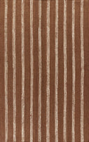 Jango JAN-1 Rust Area Rug, earthy jute-cotton blend with white vertical stripe