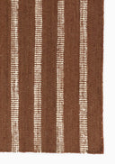 Jango JAN-1 Rust Area Rug, earthy jute-cotton blend with white vertical stripe