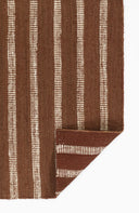 Jango JAN-1 Rust Area Rug, earthy jute-cotton blend with white vertical stripe