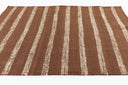 Jango JAN-1 Rust Area Rug, earthy jute-cotton blend with white vertical stripe