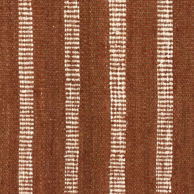 Jango JAN-1 Rust Area Rug, earthy jute-cotton blend with white vertical stripe