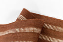 Jango JAN-1 Rust Area Rug, earthy jute-cotton blend with white vertical stripe