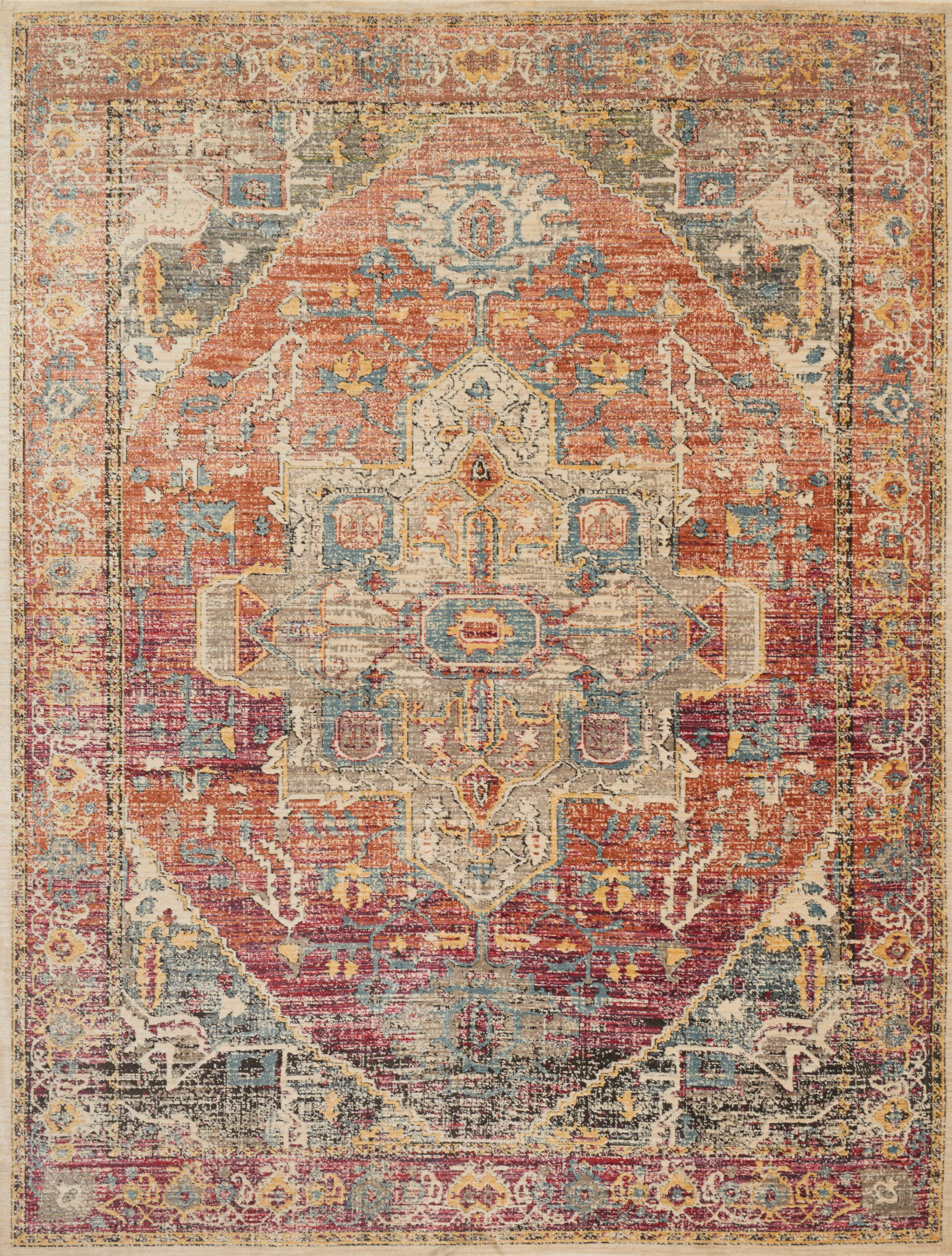 Loloi Javari JV-08 Berry / Sunrise Area Rug