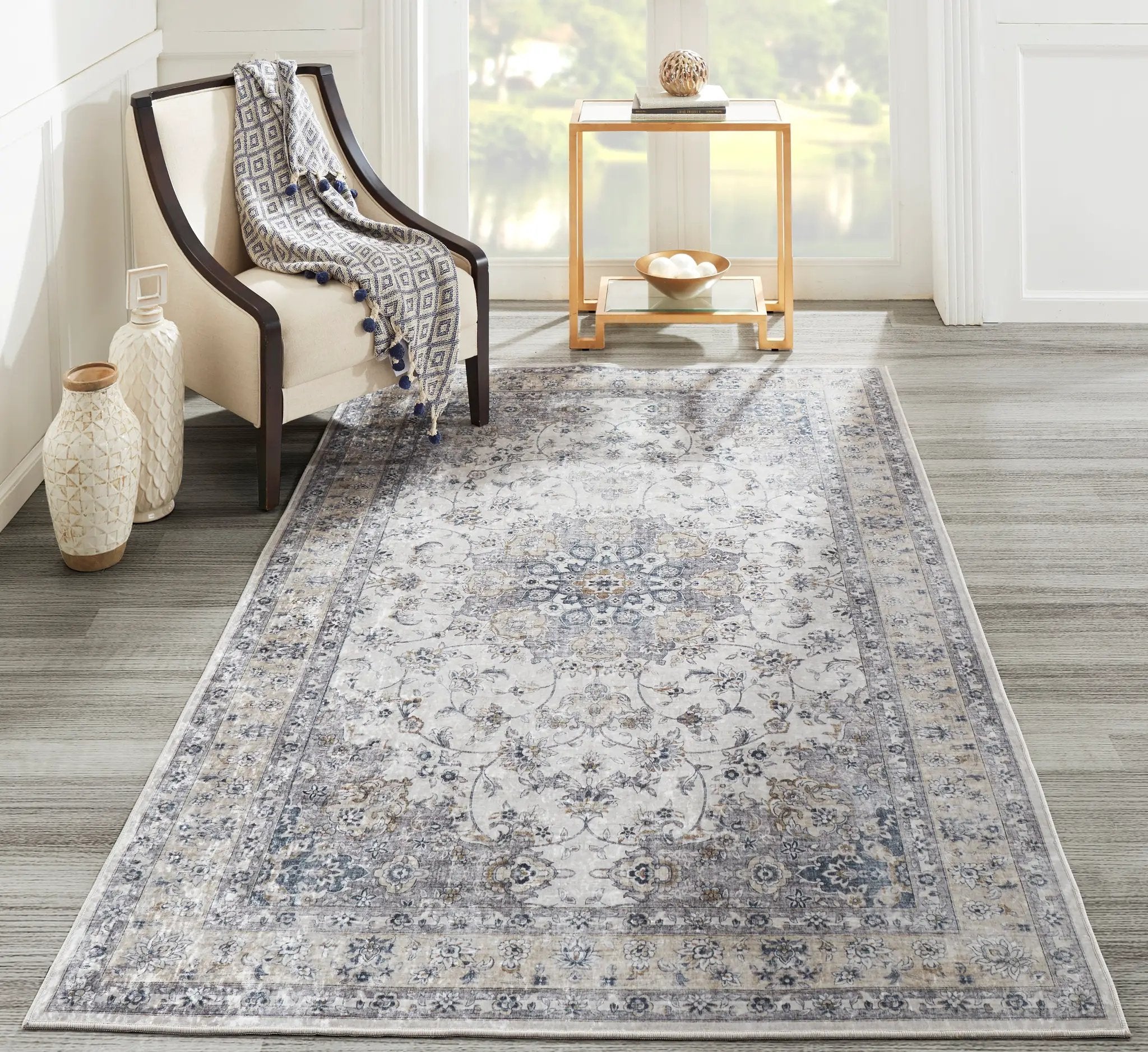 Karachi KAR-7 Gray Area Rug by Momeni