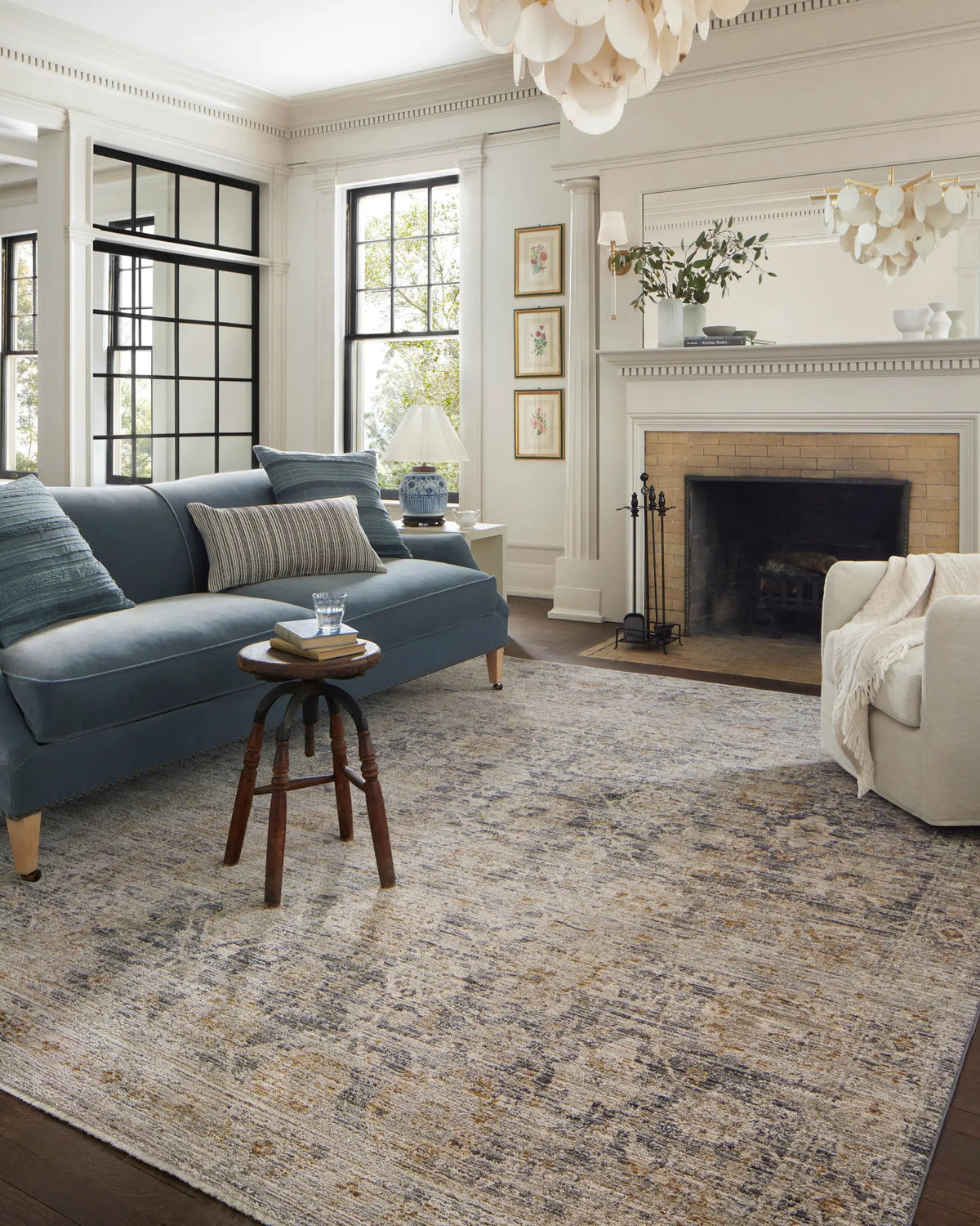 Katherine KES-02 Charcoal / Gold Area Rug by Jean Stoffer x Loloi