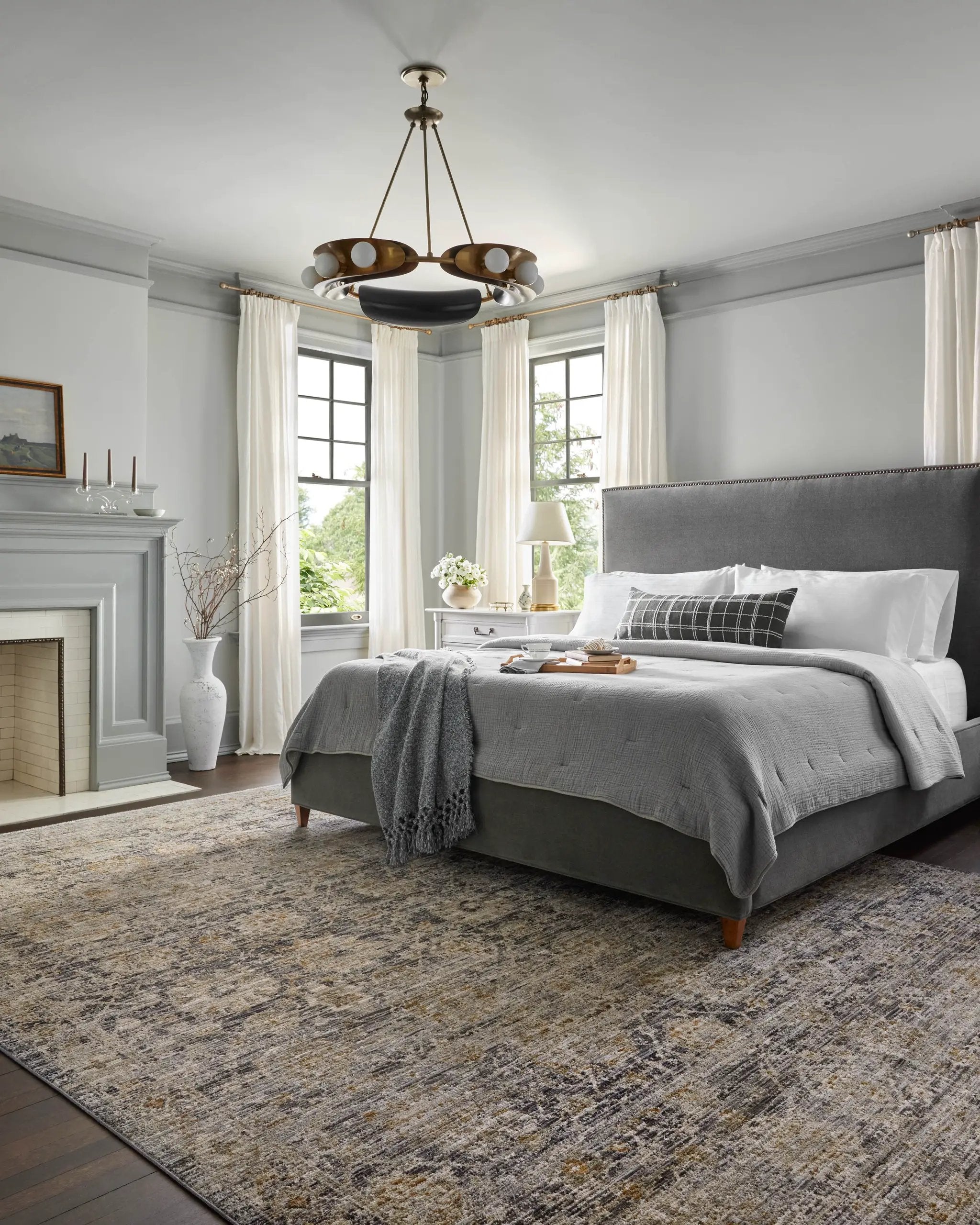Katherine KES-02 Charcoal / Gold Area Rug by Jean Stoffer x Loloi
