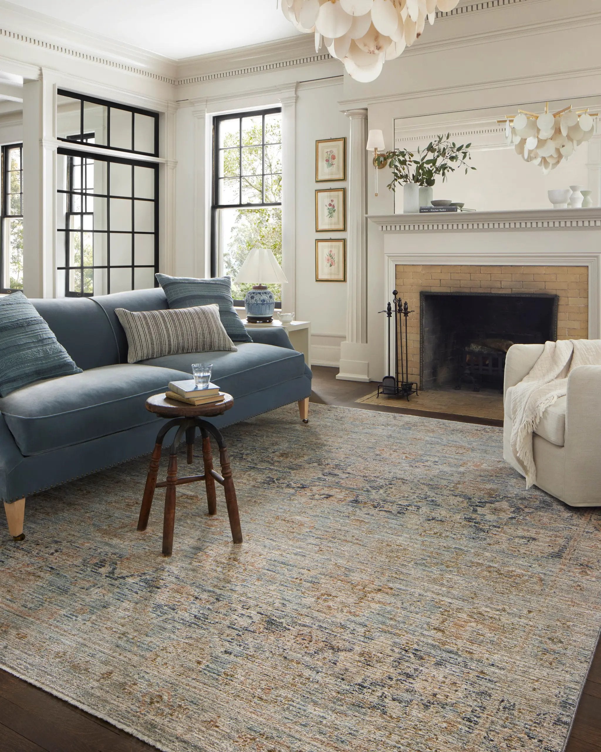 Katherine KES-02 Ocean / Coral Area Rug by Jean Stoffer x Loloi