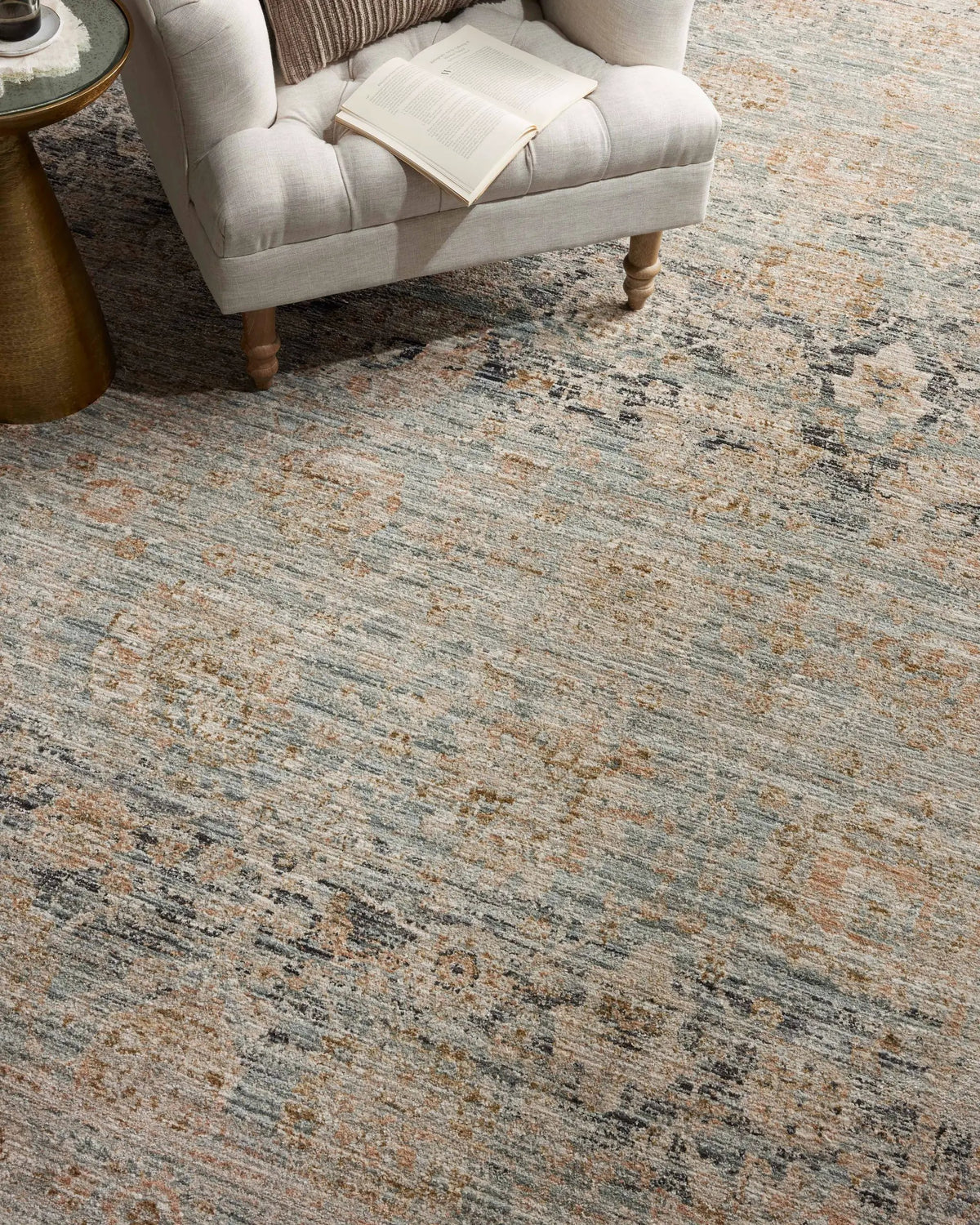 Katherine KES-02 Ocean / Coral Area Rug by Jean Stoffer x Loloi