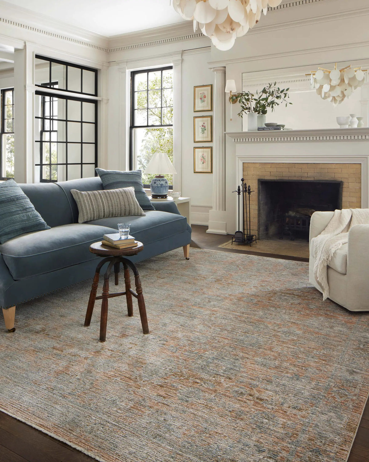 Katherine KES-02 Terracotta / Smoke Area Rug by Jean Stoffer x Loloi