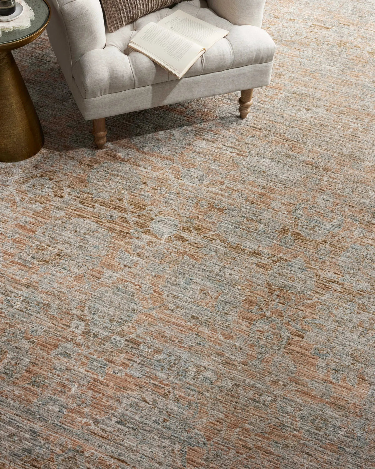 Katherine KES-02 Terracotta / Smoke Area Rug by Jean Stoffer x Loloi