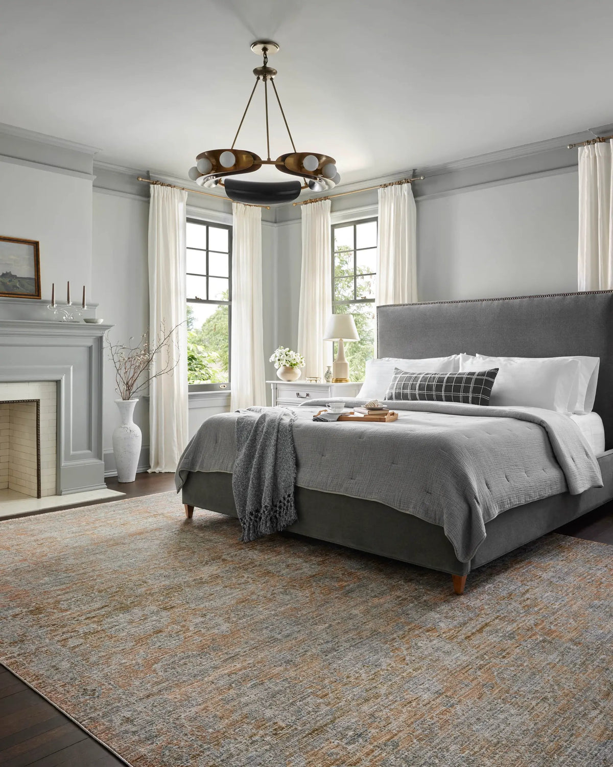 Katherine KES-02 Terracotta / Smoke Area Rug by Jean Stoffer x Loloi