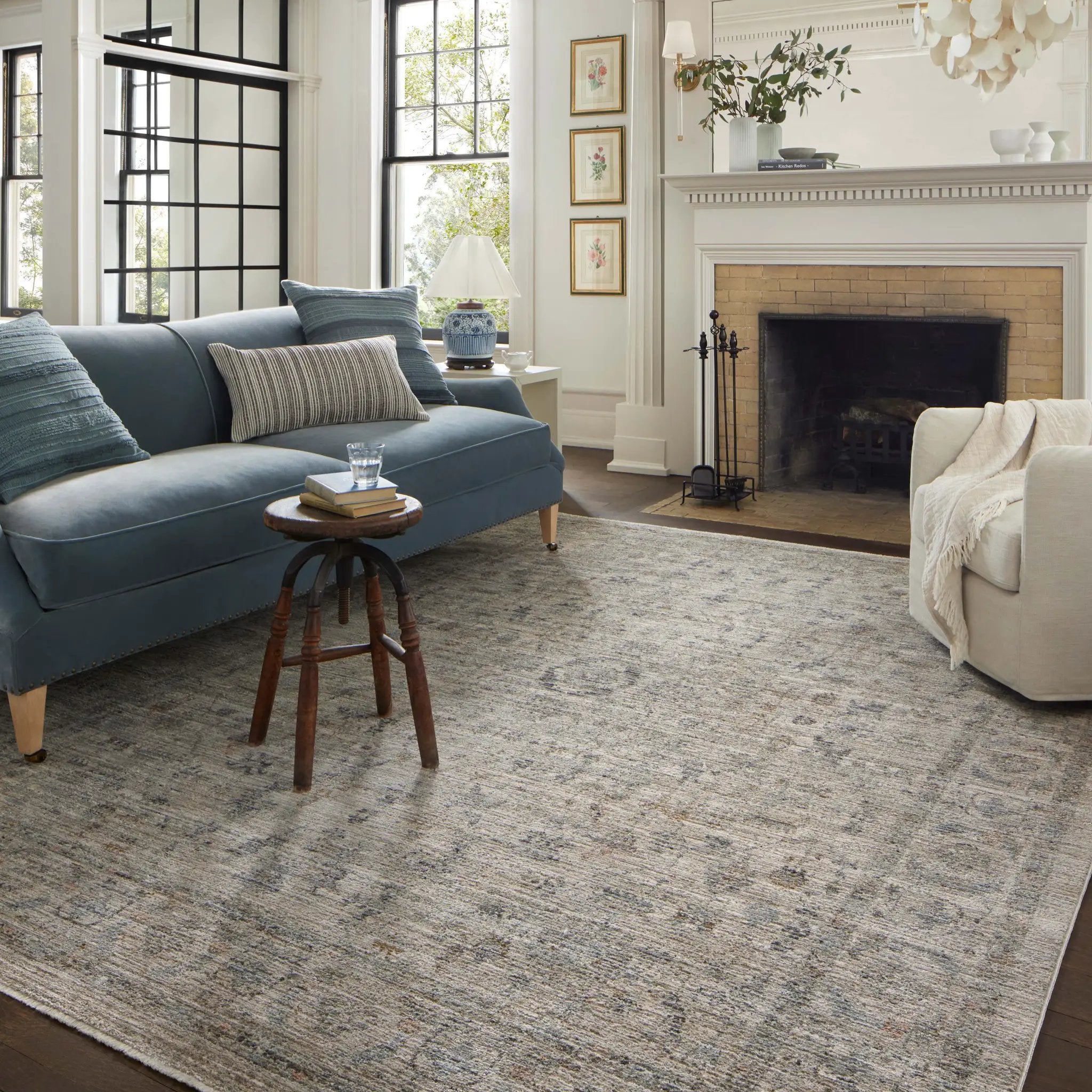 Katherine KES-03 Beige / Mist Area Rug by Jean Stoffer x Loloi