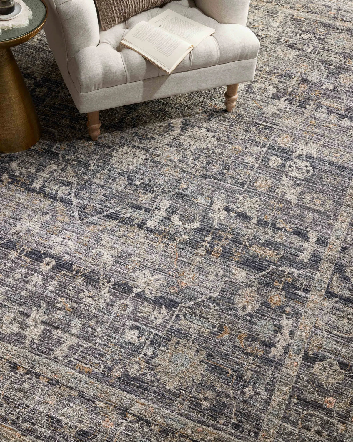 Katherine KES-03 Midnight / Tobacco Area Rug by Jean Stoffer x Loloi