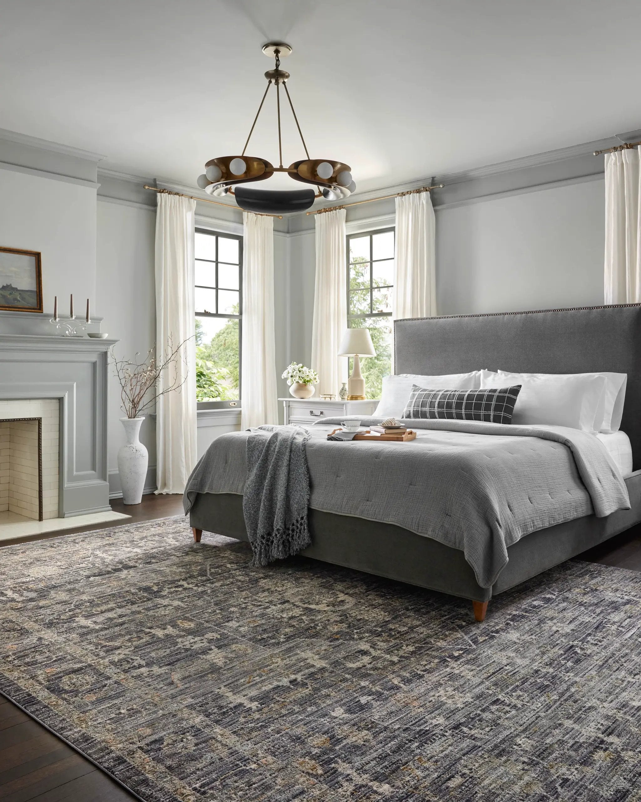 Katherine KES-03 Midnight / Tobacco Area Rug by Jean Stoffer x Loloi