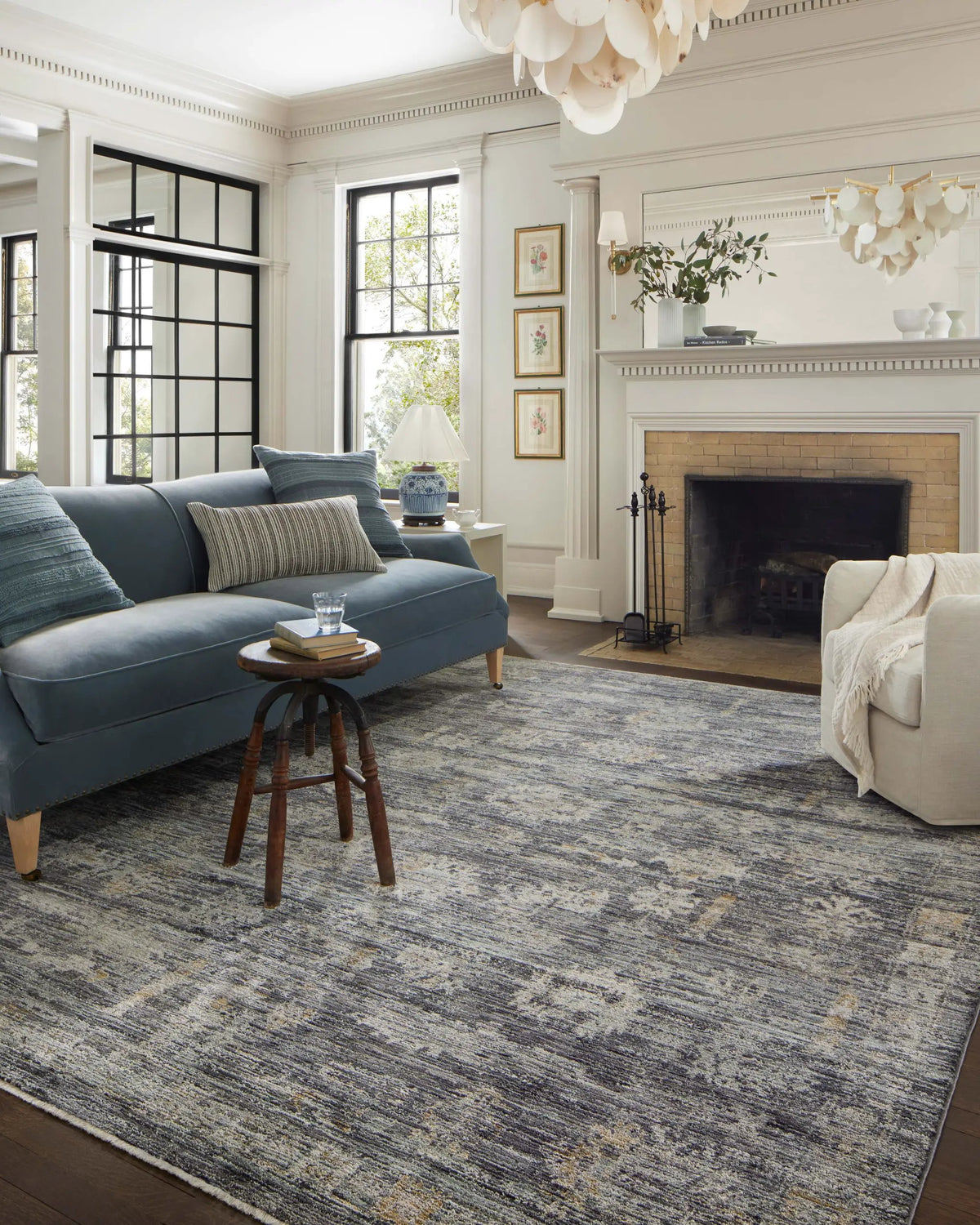 Katherine KES-04 Ink / Jade Area Rug by Jean Stoffer x Loloi