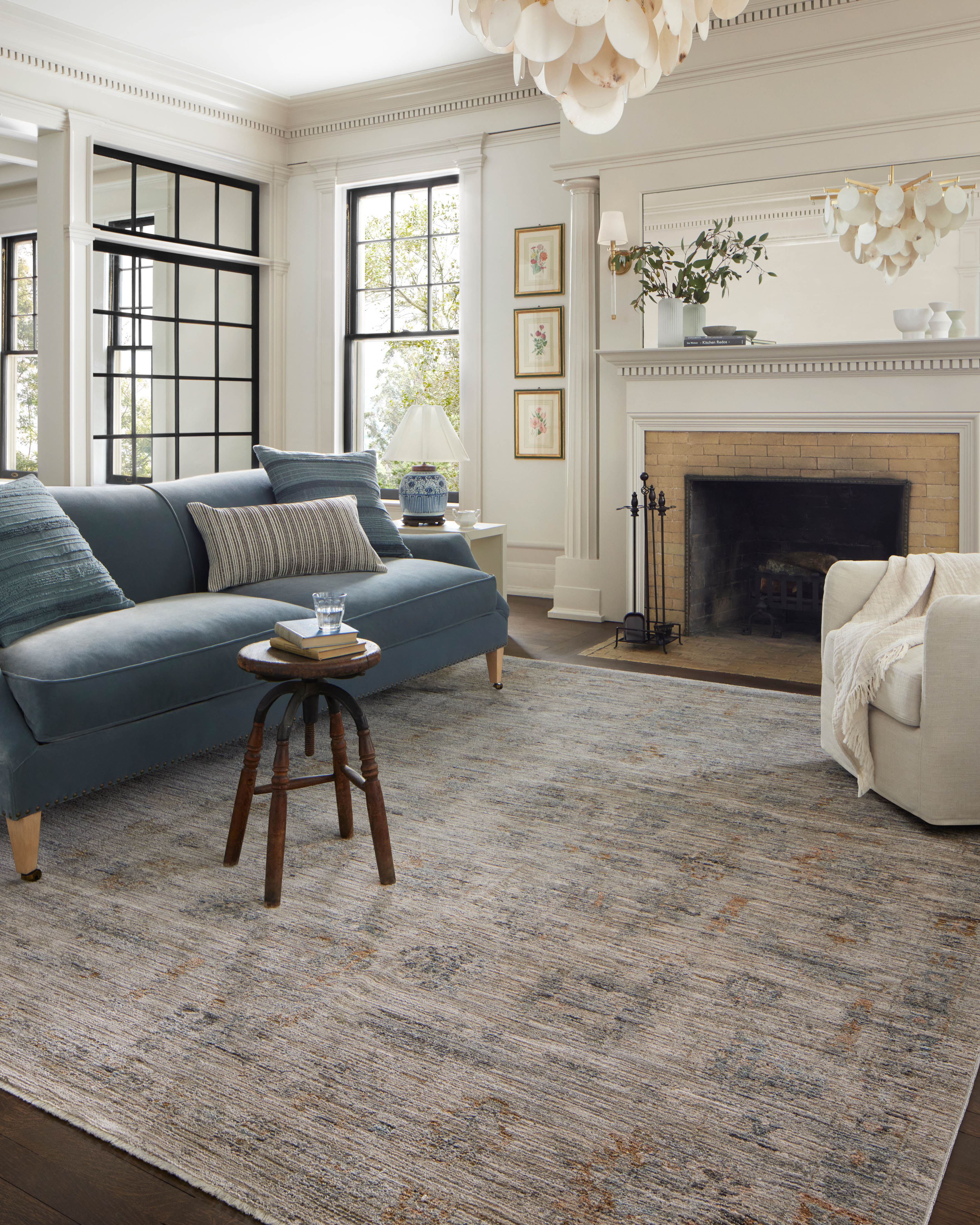 Jean Stoffer x Loloi Katherine KES-04 Pebble / Ocean Area Rug