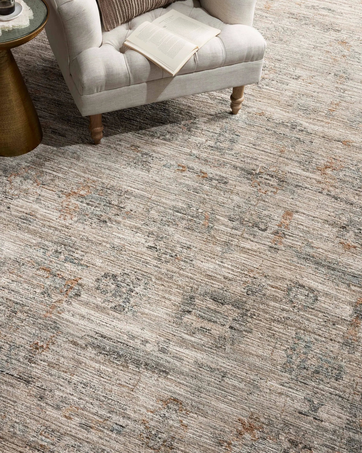 Katherine KES-04 Pebble / Ocean Area Rug by Jean Stoffer x Loloi