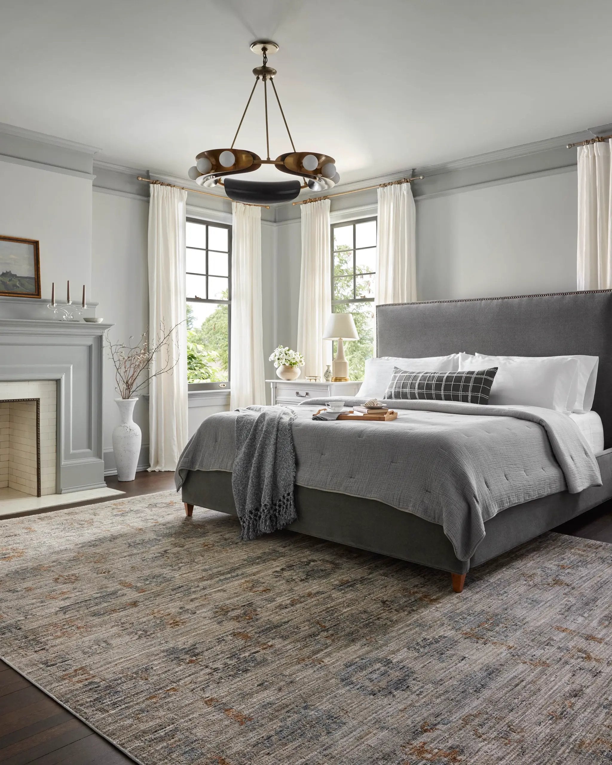 Katherine KES-04 Pebble / Ocean Area Rug by Jean Stoffer x Loloi