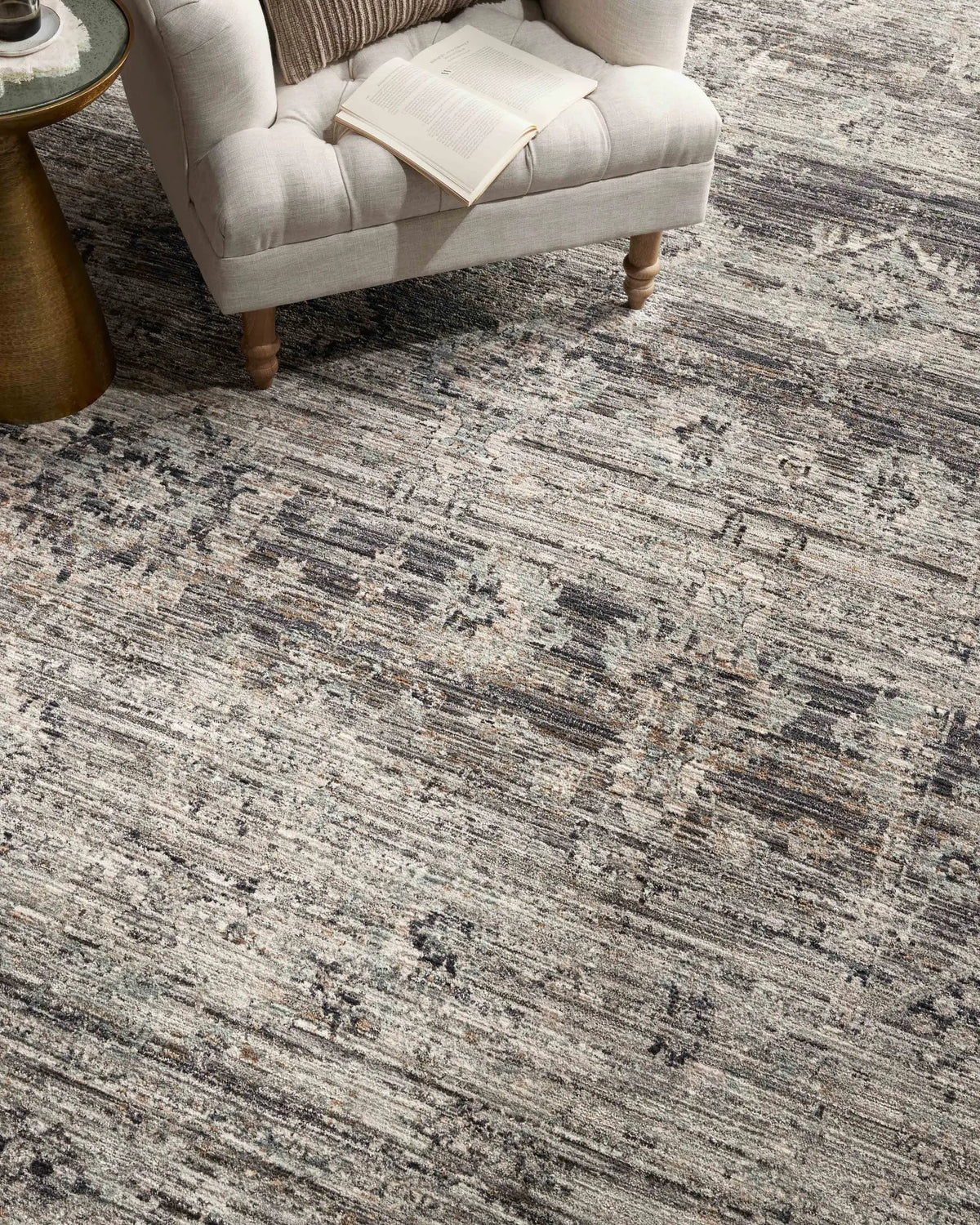 Katherine KES-05 Graphite / Jade Area Rug by Jean Stoffer x Loloi