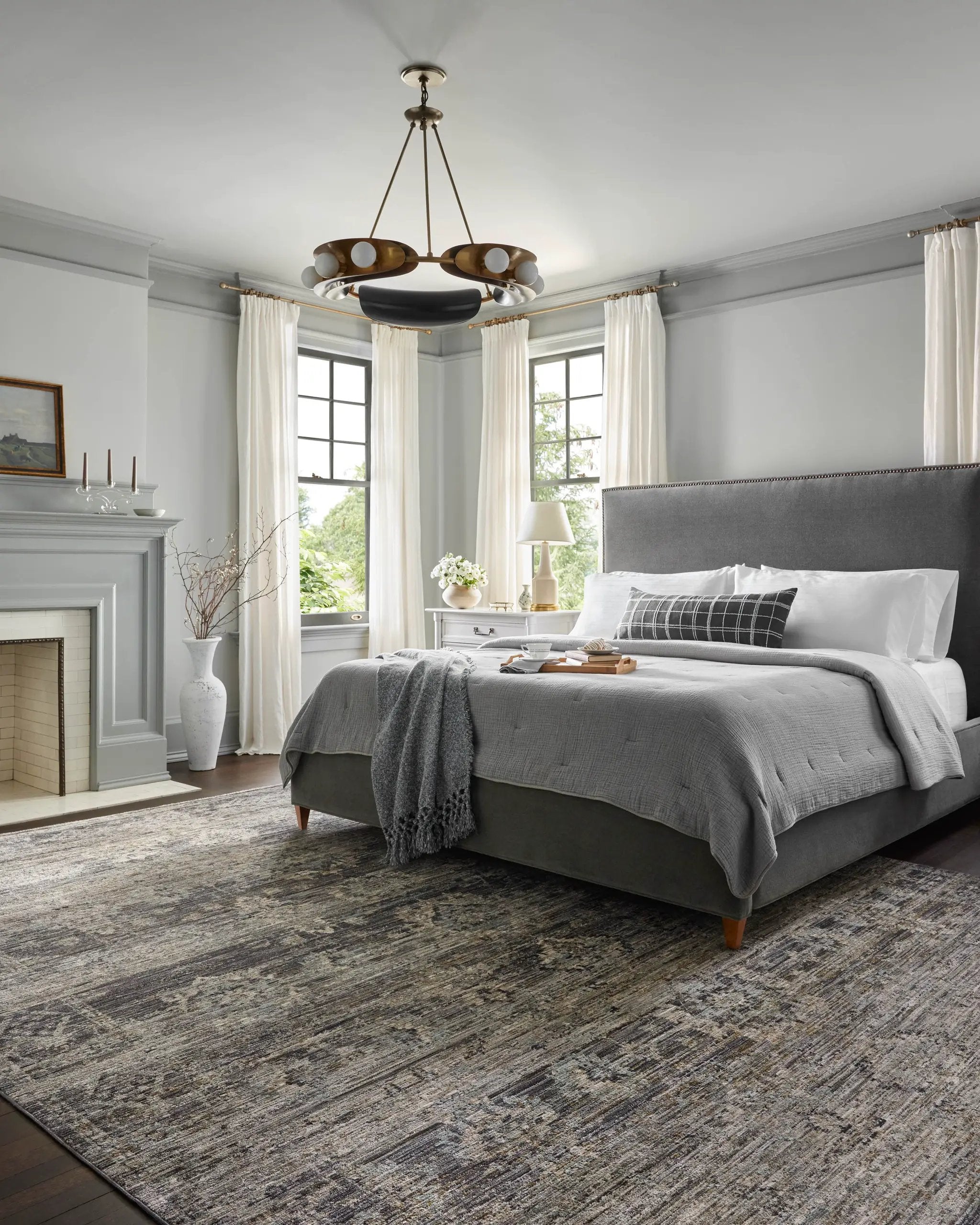 Katherine KES-05 Graphite / Jade Area Rug by Jean Stoffer x Loloi