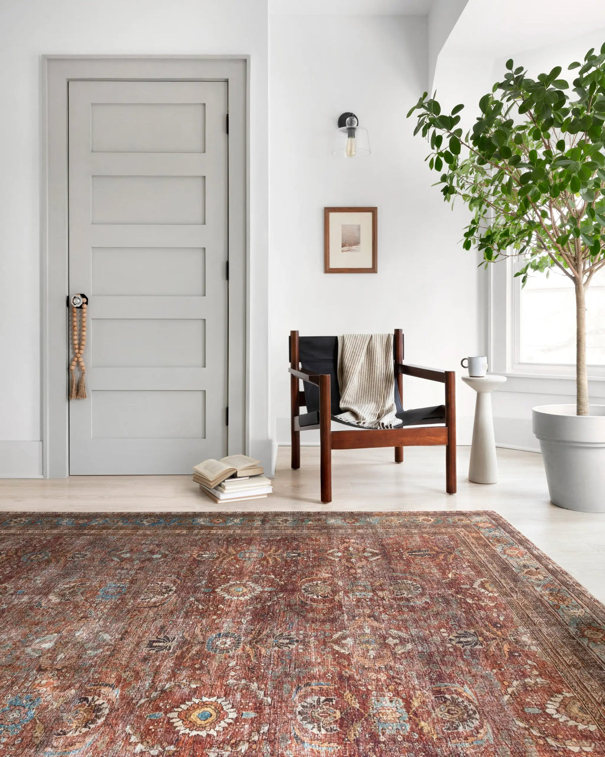 Layla LAY-01 Brick / Blue Area Rug by Loloi