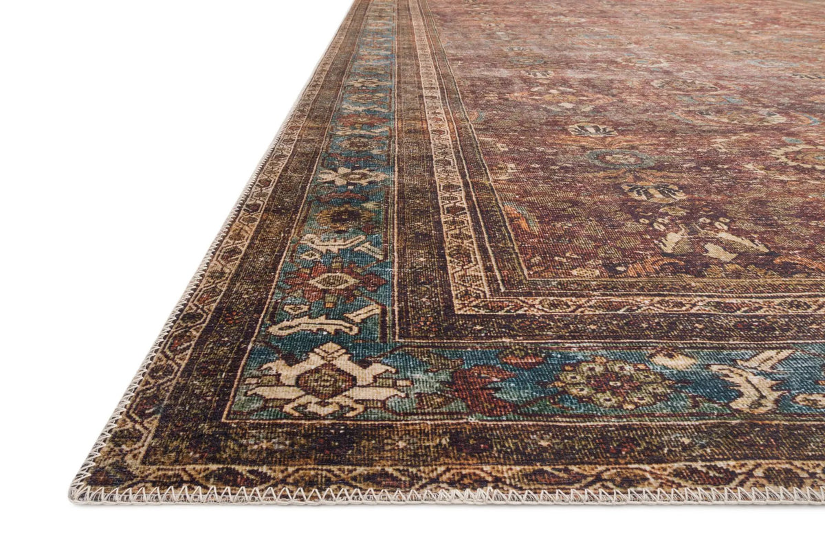 Layla LAY-01 Brick / Blue Area Rug by Loloi