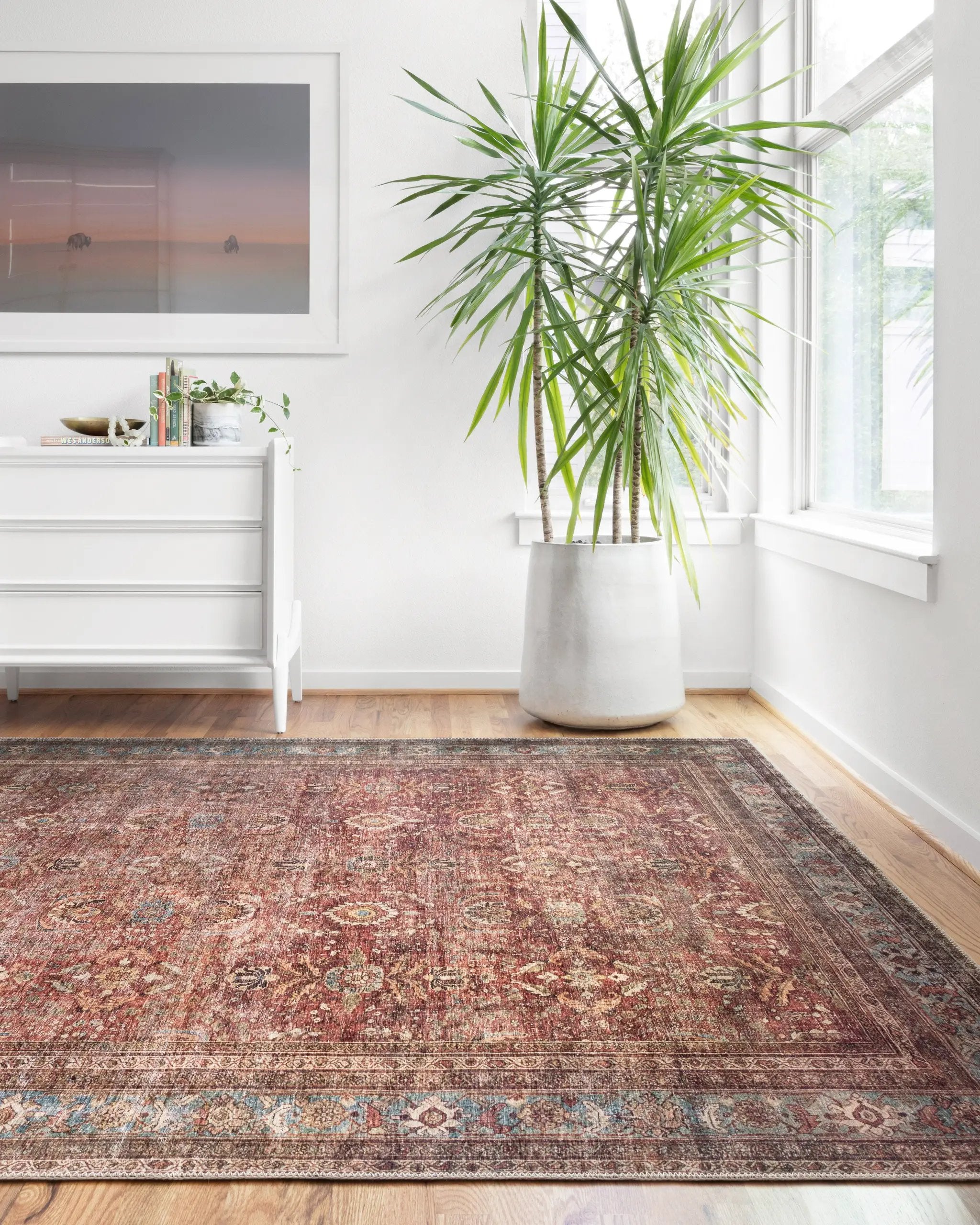 Layla LAY-01 Brick / Blue Area Rug by Loloi
