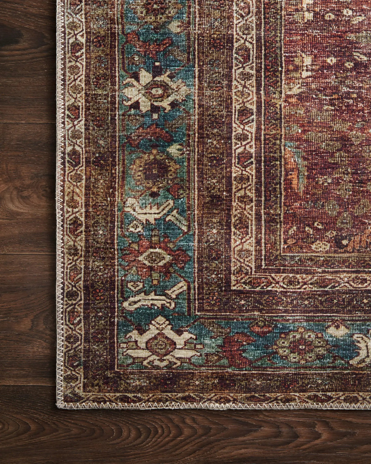 Layla LAY-01 Brick / Blue Area Rug by Loloi