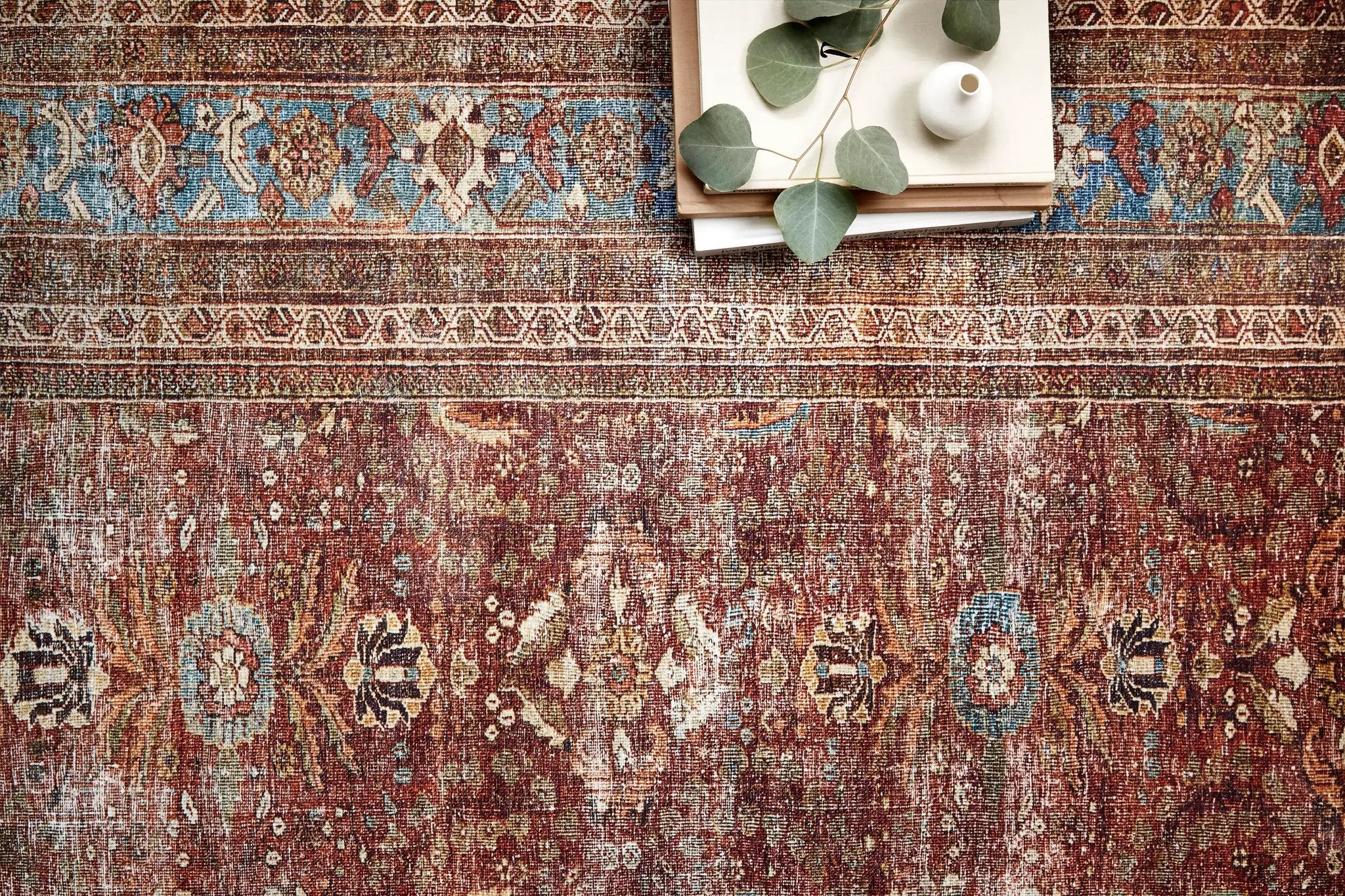 Layla LAY-01 Brick / Blue Area Rug by Loloi