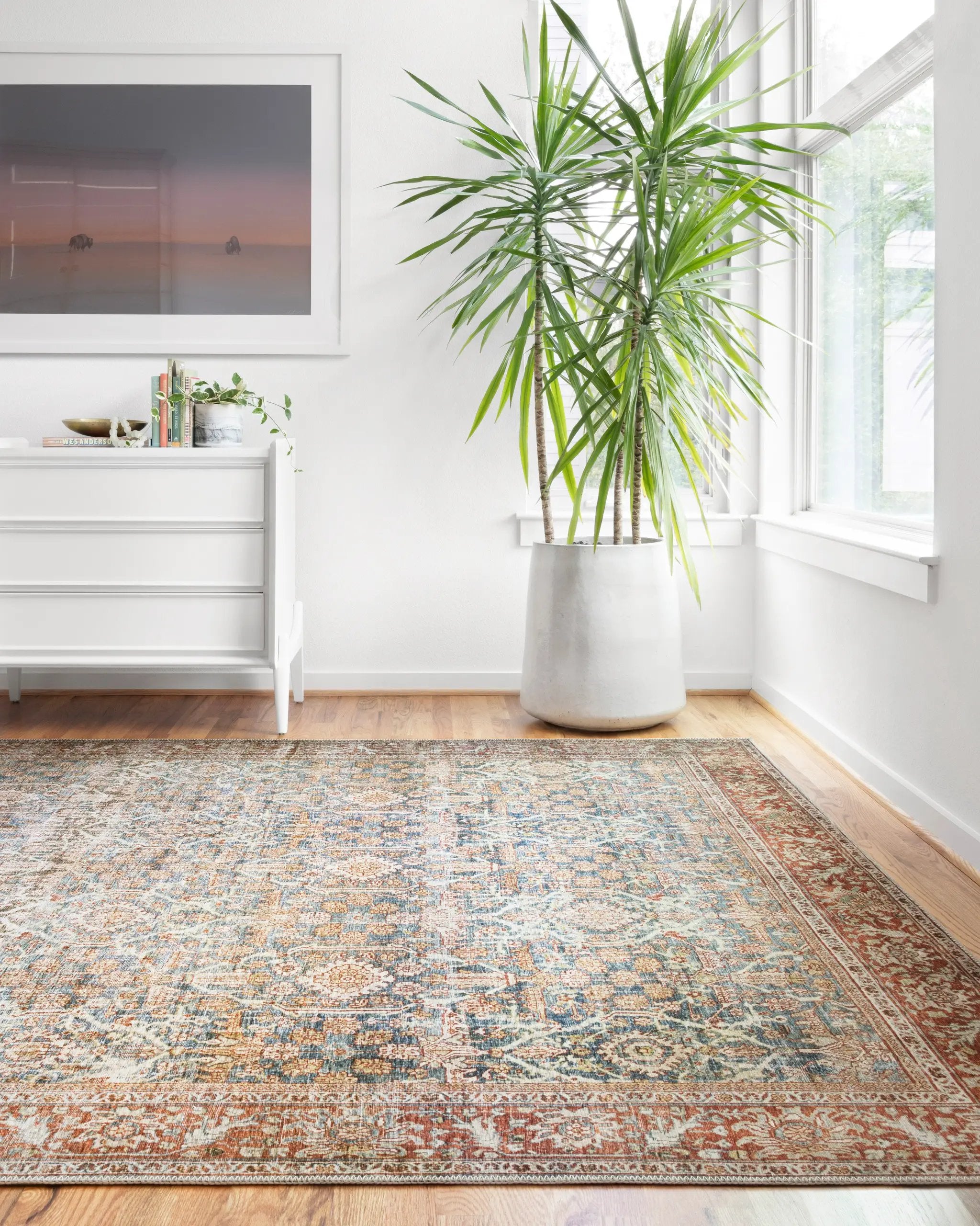 Layla LAY-04 Ocean / Rust Area Rug by Loloi