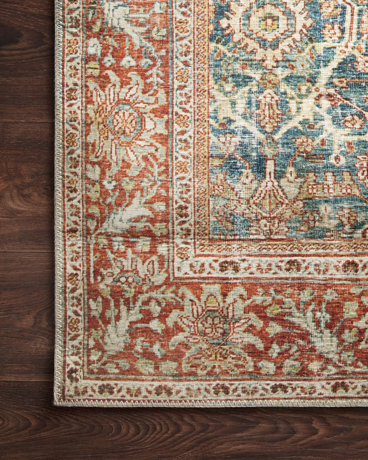 Layla LAY-04 Ocean / Rust Area Rug by Loloi