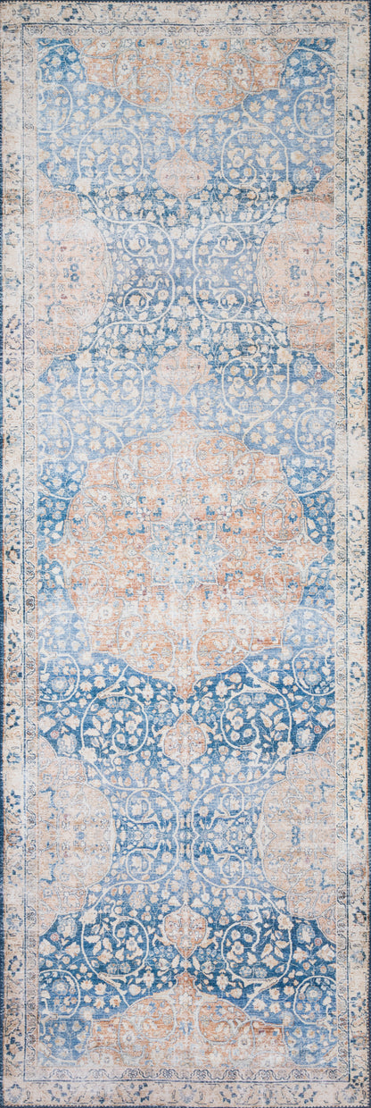Loloi Layla LAY-07 Blue / Tangerine Area Rug