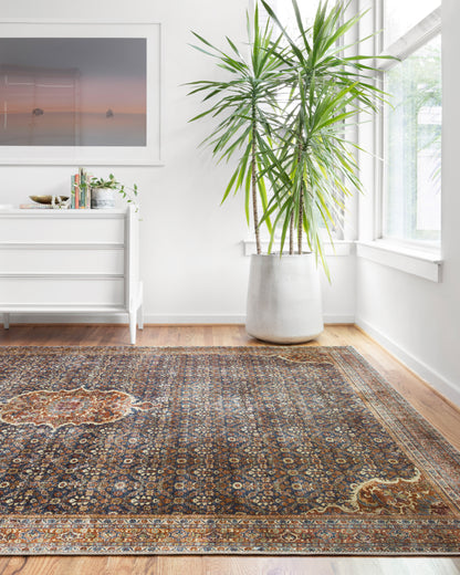 Loloi Layla LAY-09 Cobalt Blue / Spice Area Rug