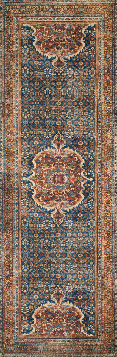 Loloi Layla LAY-09 Cobalt Blue / Spice Area Rug