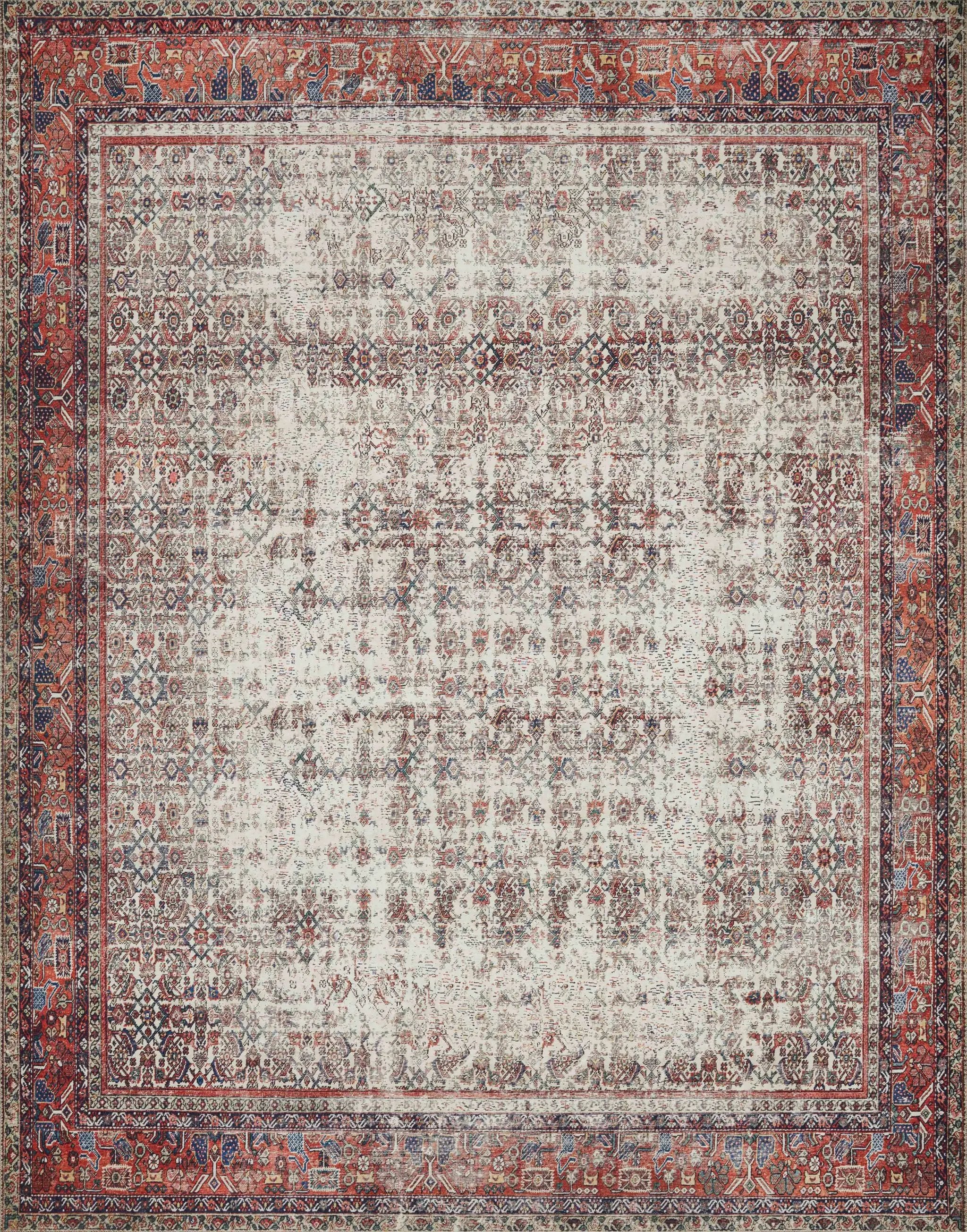 Layla LAY-12 Ivory / Brick Area Rug by Loloi