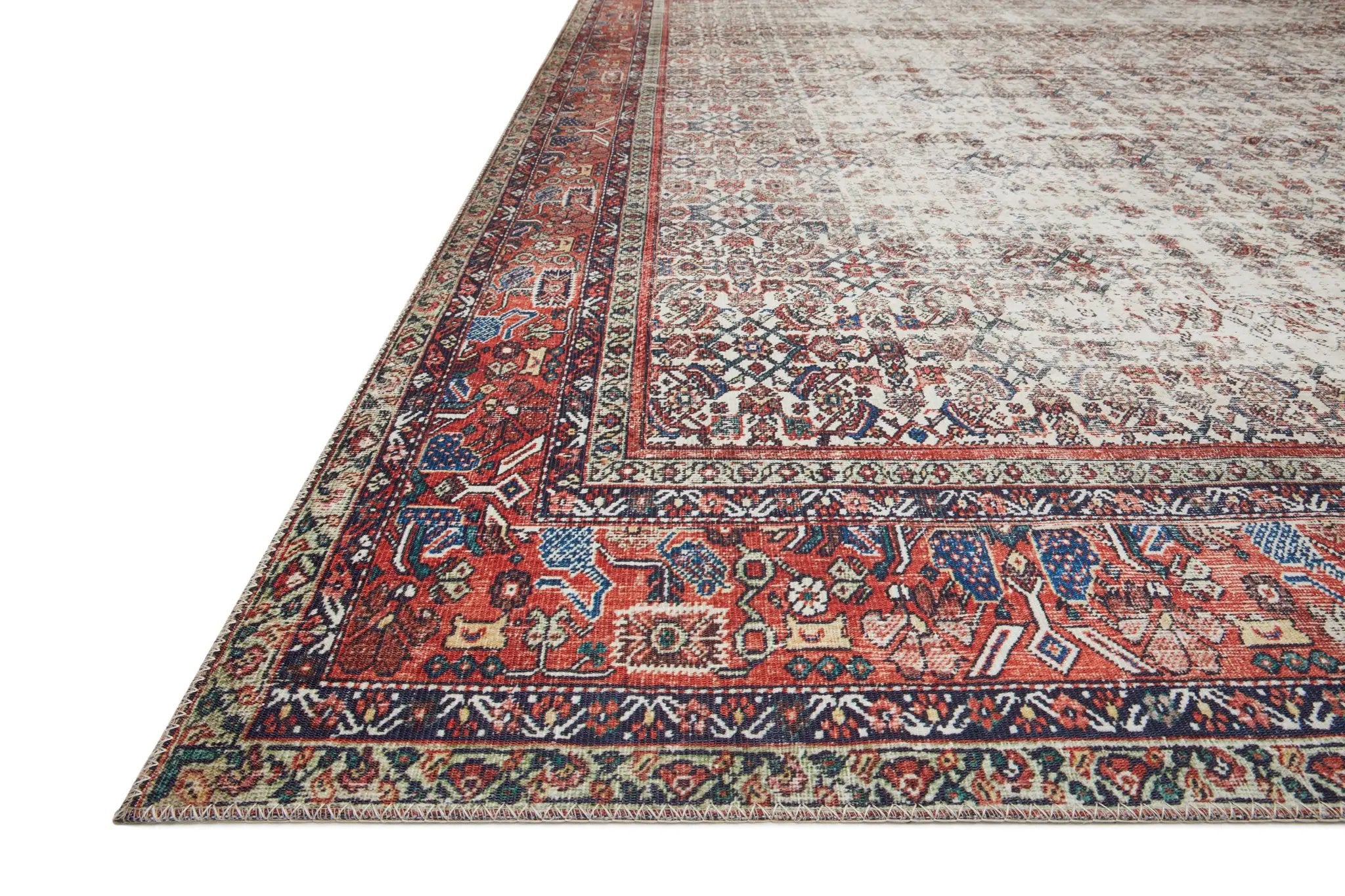 Layla LAY-12 Ivory / Brick Area Rug by Loloi