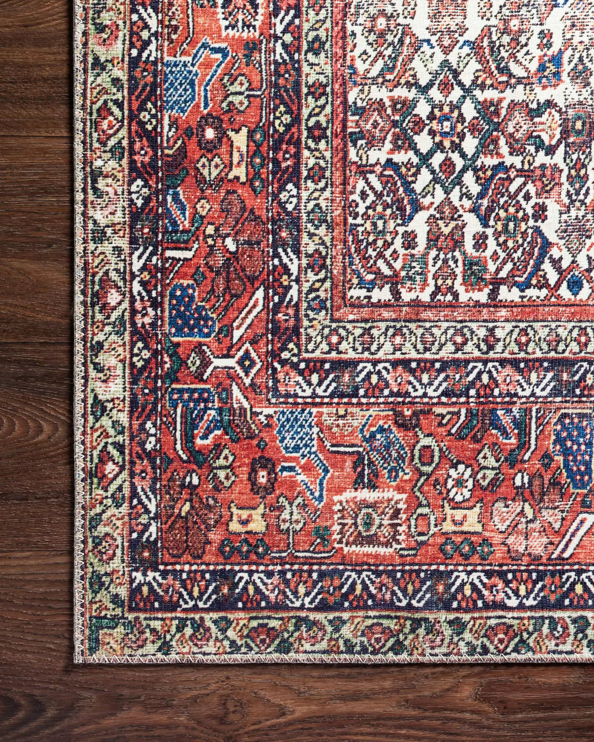 Layla LAY-12 Ivory / Brick Area Rug by Loloi
